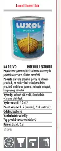 Uni Hobby Luxol lodní lak nabídka