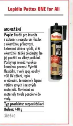 Uni Hobby Lepidlo Pattex ONE for All nabídka