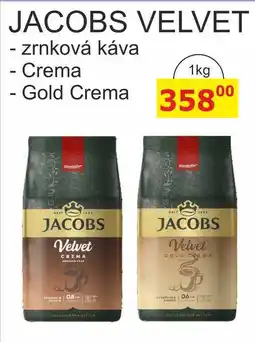 BENE Nápoje Jacobs Velvet zrnková káva 1000g nabídka