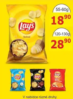 BENE Nápoje Lay's chips 60g, vybrané druhy nabídka