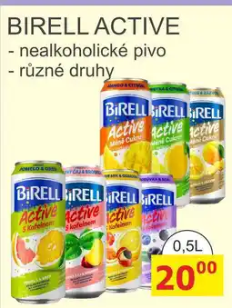 BENE Nápoje BIRELL ACTIVE - nealkoholické pivo, různé druhy 0,5l plech nabídka