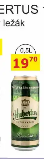 BENE Nápoje Pivovar Kácov Hubertus 12° Pivo světlý ležák 0,5l plechovka nabídka