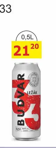 BENE Nápoje Budweiser Budvar, Budvar33, pivo světlý ležák 0,5l plechovka nabídka