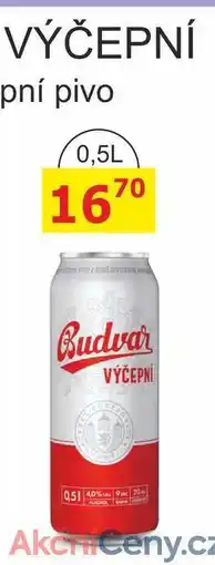 BENE Nápoje BUDVAR Pivo světlé výčepní 0,5l 0.5l plechovka nabídka