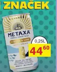 BENE Nápoje METAXA Citrus a Lime míchaný drink 0,25l plechovka nabídka