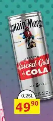 BENE Nápoje Captain Morgan Original Spiced + Cola míchaný drink 0,25l plechovka nabídka