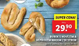 Lidl BUREK S HOVĚZÍM A VEPŘOVÝM MASEM/SE SÝREM, 150 g nabídka