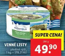 Lidl VINNÉ LISTY, 280 g nabídka