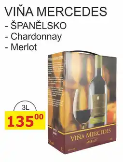 BENE Nápoje Vina Mercedes, vybrané druhy 3L nabídka
