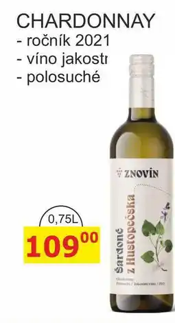BENE Nápoje ZNOVÍN CHARDONNAY - ročník 2021 0,75l nabídka