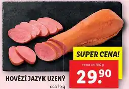 Lidl HOVĚZÍ JAZYK UZENÝ, cena za 100 g nabídka