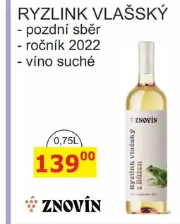BENE Nápoje ZNOVÍN RYZLINK VLAŠSKÝ 0,75l nabídka