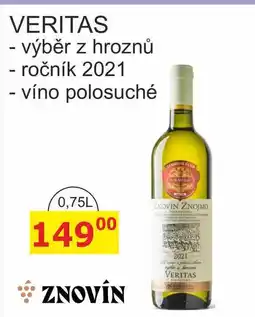 BENE Nápoje VERITAS - výběr z hroznů - ročník 2021 0,75L nabídka