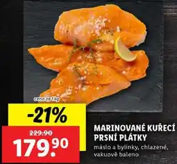 Lidl MARINOVANÉ KUŘECÍ PRSNÍ PLÁTKY, cena za 1 kg nabídka