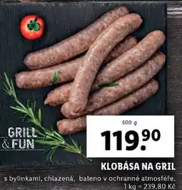Lidl KLOBÁSA NA GRIL, 500 g nabídka