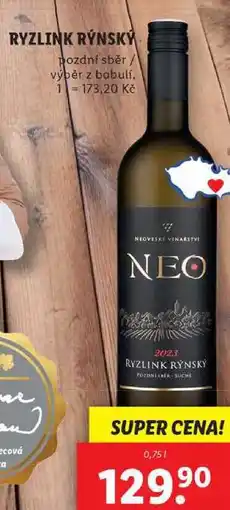 Lidl RYZLINK RÝNSKÝ, 0,75 l nabídka