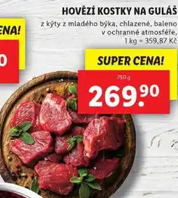 Lidl HOVĚZÍ KOSTKY NA GULÁŠ, 750 g nabídka