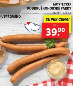 Lidl MOSTECKÉ/PODKRUŠNOHORSKÉ PÁRKY, 200 g nabídka