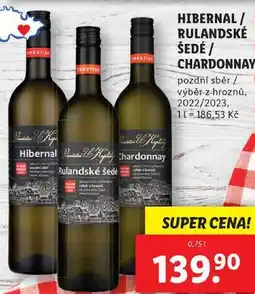 Lidl HIBERNAL/RULANDSKÉ ŠEDÉ/CHARDONNAY, 0,75 l nabídka