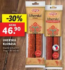 Lidl UHERSKÁ KLOBÁSA, 250 g nabídka