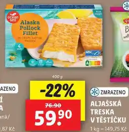 Lidl ALJAŠSKÁ TRESKA V TĚSTÍČKU, 400 g nabídka