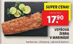 Lidl VEPŘOVÁ ŽEBRA V MARINÁDĚ, cena za 100 g nabídka