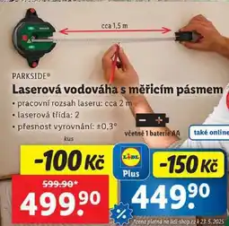 Lidl Laserová vodováha s měřicím pásmem nabídka