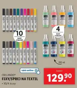 Lidl FIXY/SPREJ NA TEXTIL, 10/4 kusy nabídka