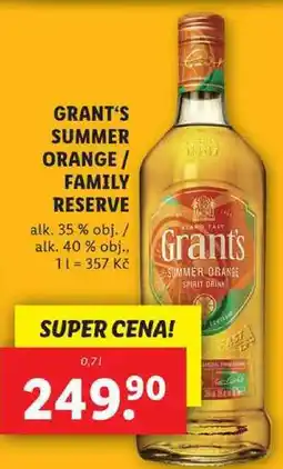Lidl GRANT'S SUMMER ORANGE/FAMILY RESERVE, 0,7 l nabídka