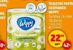 Penny Market TOALETNÍ PAPÍR HEŘMÁNEK WIPPY 3vrstvý, 4 role nabídka