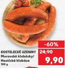 Kaufland KOSTELECKÉ UZENINY Moravské klobásky/ Hasičská klobása nabídka