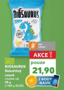 Kaufland BIOSAURUS Kukuřičný snack mořská sůl nabídka