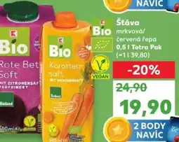 Kaufland Šťáva Bio mrkvová/ červená řepa nabídka
