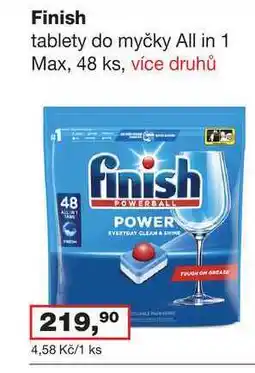 Ráj drogerie Finish tablety do myčky All in 1 Max, 48 ks, více druhů nabídka