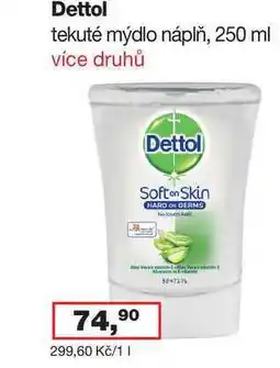 Ráj drogerie Dettol antibakteriální mýdlo náhradní náplň 250ml, vybrané druhy nabídka