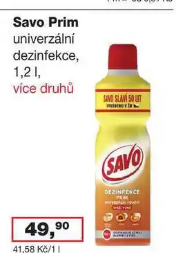 Ráj drogerie Savo Prim univerzální dezinfekce, 1,2l nabídka