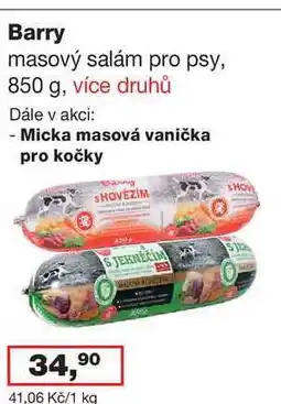 Ráj drogerie Barry masový salám pro psy, 850 g, více druhů nabídka