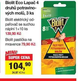 Šlak Biolit Eco Lapač 4 druhů potravinových molů, 3 ks nabídka