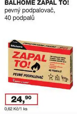 Ráj drogerie BALHOME ZAPAL TO! pevný podpalovač, 40 podpalů nabídka