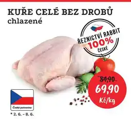 RABBIT řeznictví KUŘE CELÉ BEZ DROBŮ chlazené 1kg nabídka