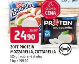 Terno Zott protein mozzarella zottarella 125 g vybrané druhy nabídka