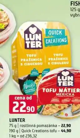 Terno Lunter 75 g rostlinná pomazánka 190 g Quick Creations tofu nabídka