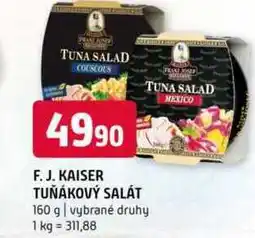 Terno F. J. Kaiser tuńákový salát 160 g vybrané druhy nabídka