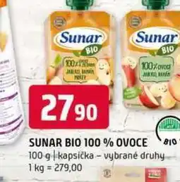 Terno Sunar BIO 100% ovoce 100 g kapsička vybrané druhy nabídka