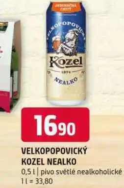 Terno Velkopopovický Kozel Pivo výčepní světlé nealko 0,5l nabídka