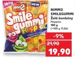 Kaufland NIMM2 SMILEGUMMI Želé bonbóny Happies nabídka