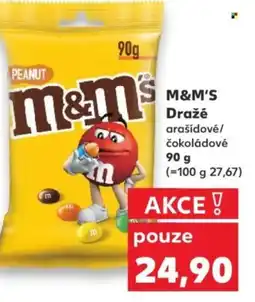 Kaufland M&M'S Dražé arašídové/ čokoládové nabídka