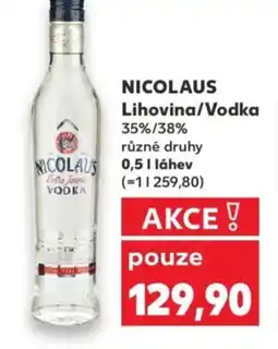 Kaufland NICOLAUS Lihovina/Vodka nabídka