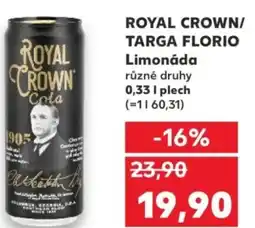 Kaufland ROYAL CROWN/ TARGA FLORIO Limonáda nabídka