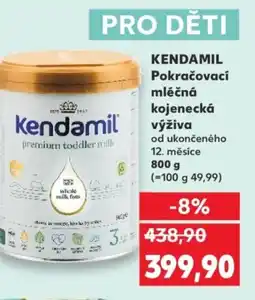 Kaufland KENDAMIL Pokračovací mléčná kojenecká výživa nabídka